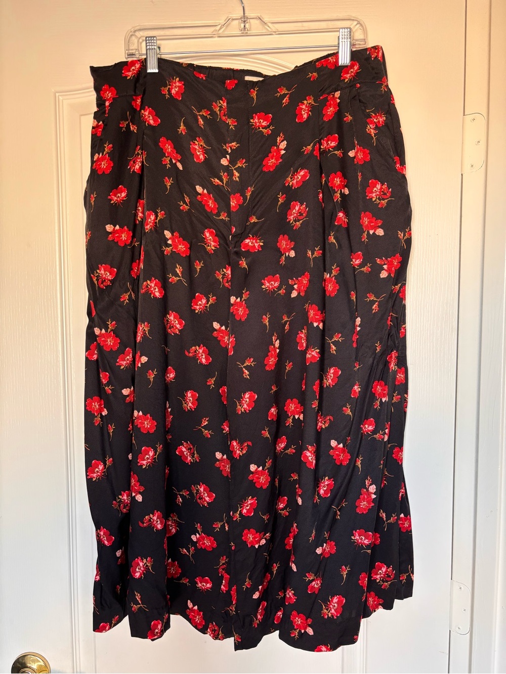 Maeve by Anthropologie High-Rise Printed Crop Wide-Leg Culottes Pants - Size XL